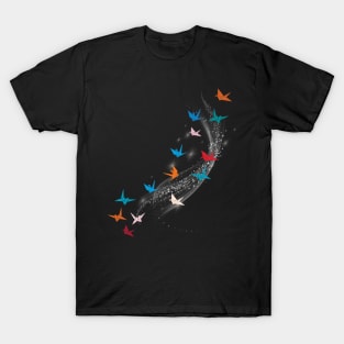 Colorful Paper Cranes Costume Gift T-Shirt